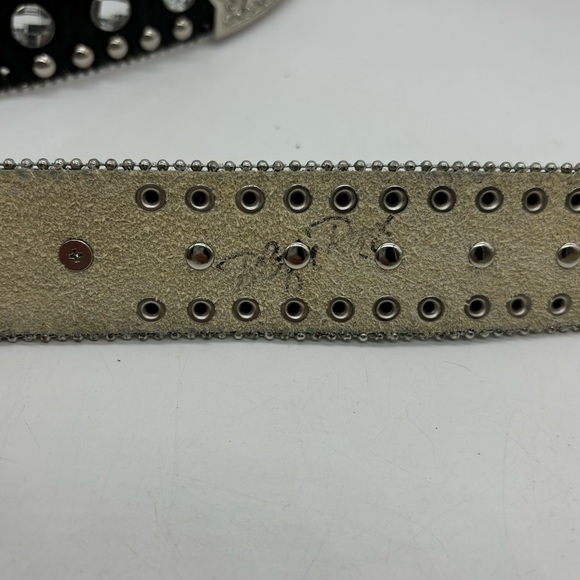 Blazin Roxx Womens M Belt Black Leather Rhinestone Horseshoe Bling Cowgirl - Picture 5 of 8